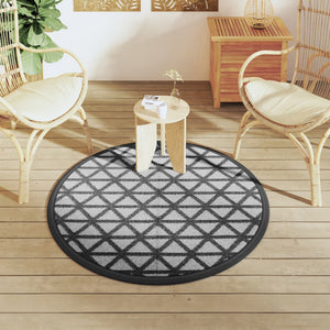 Outdoor Teppich ARAKIL Schwarz Ø120cm
