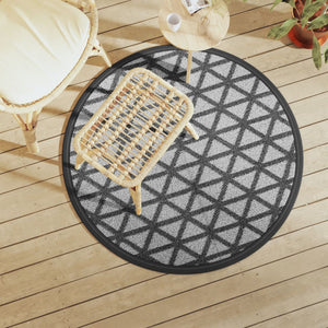 Outdoor Teppich ARAKIL Schwarz Ø120cm