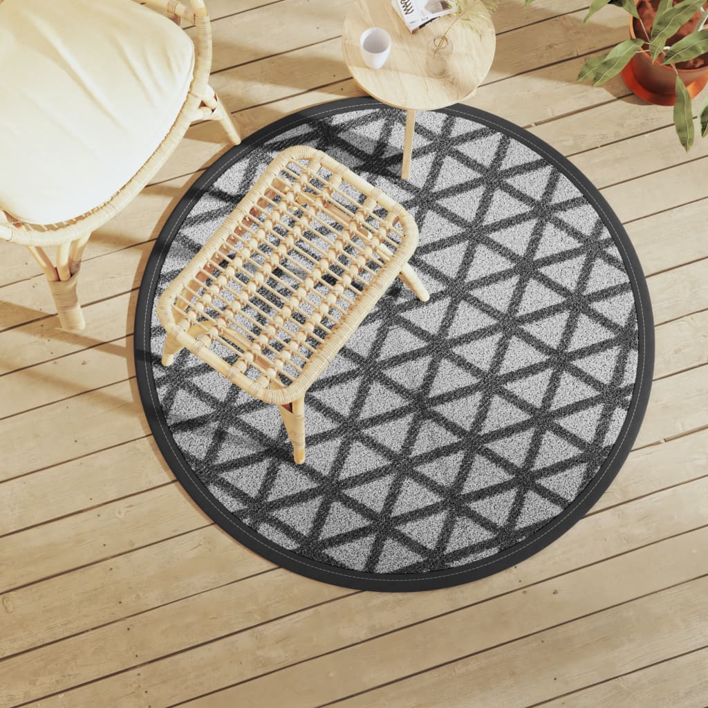 Outdoor Teppich ARAKIL Schwarz Ø120cm