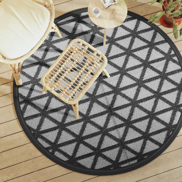 Schwarzer Outdoor-Teppich ARAKIL Ø160 cm