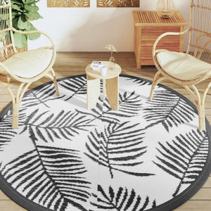 Outdoor-Teppich ARAKIL Weiß/Schwarz Ø200cm