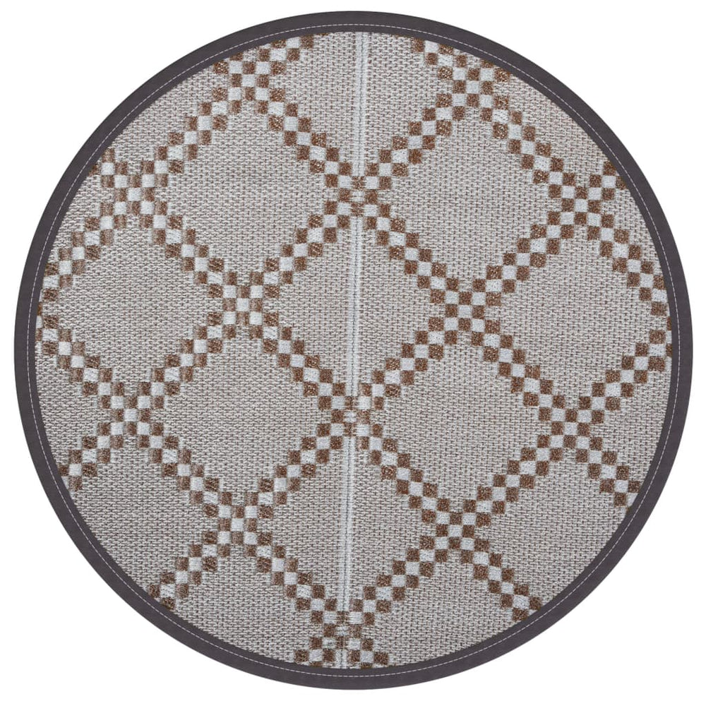 Outdoor-Teppich Braun Ø120cm
