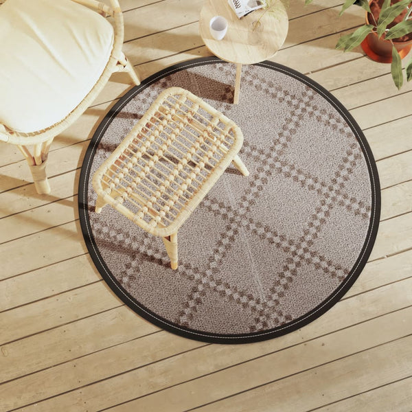 Outdoor-Teppich Braun Ø120cm