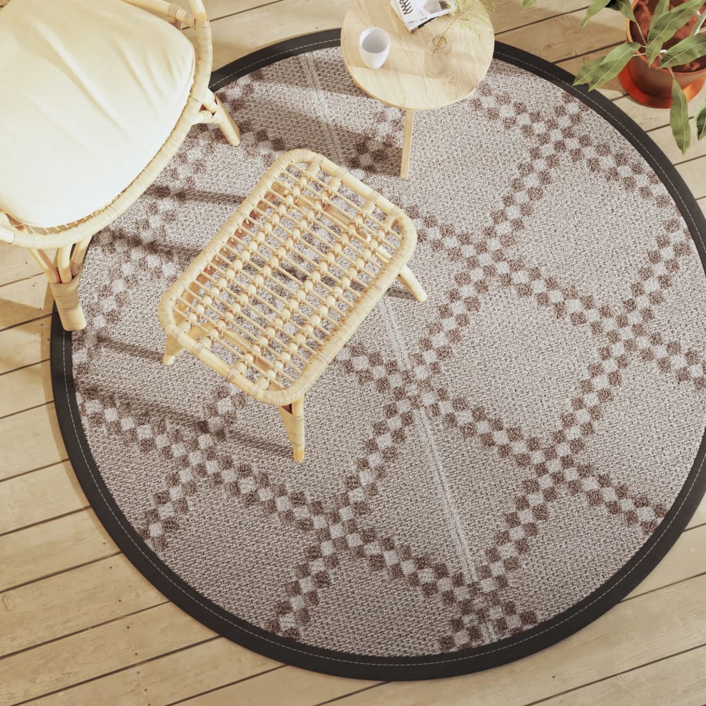 Outdoor Teppich Braun Ø160cm
