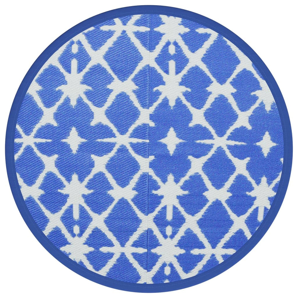 Blau-Weißer Outdoor-Teppich ARAKIL Ø120cm