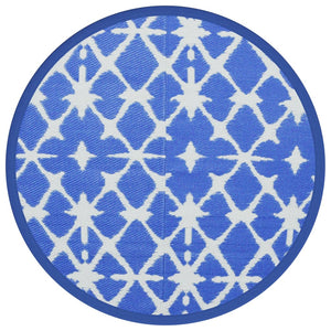 Blau-Weißer Outdoor-Teppich ARAKIL Ø120cm