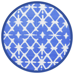Blau-Weißer Outdoor-Teppich Ø160cm