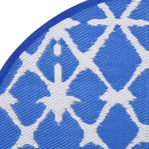 Blau-Weißer Outdoor-Teppich Ø160cm