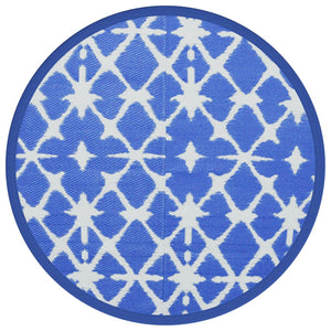 Blau-Weißer Outdoor-Teppich ARAKIL Ø200cm