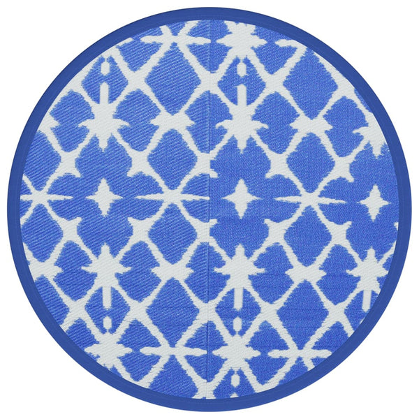 Blau-Weißer Outdoor-Teppich ARAKIL Ø200cm