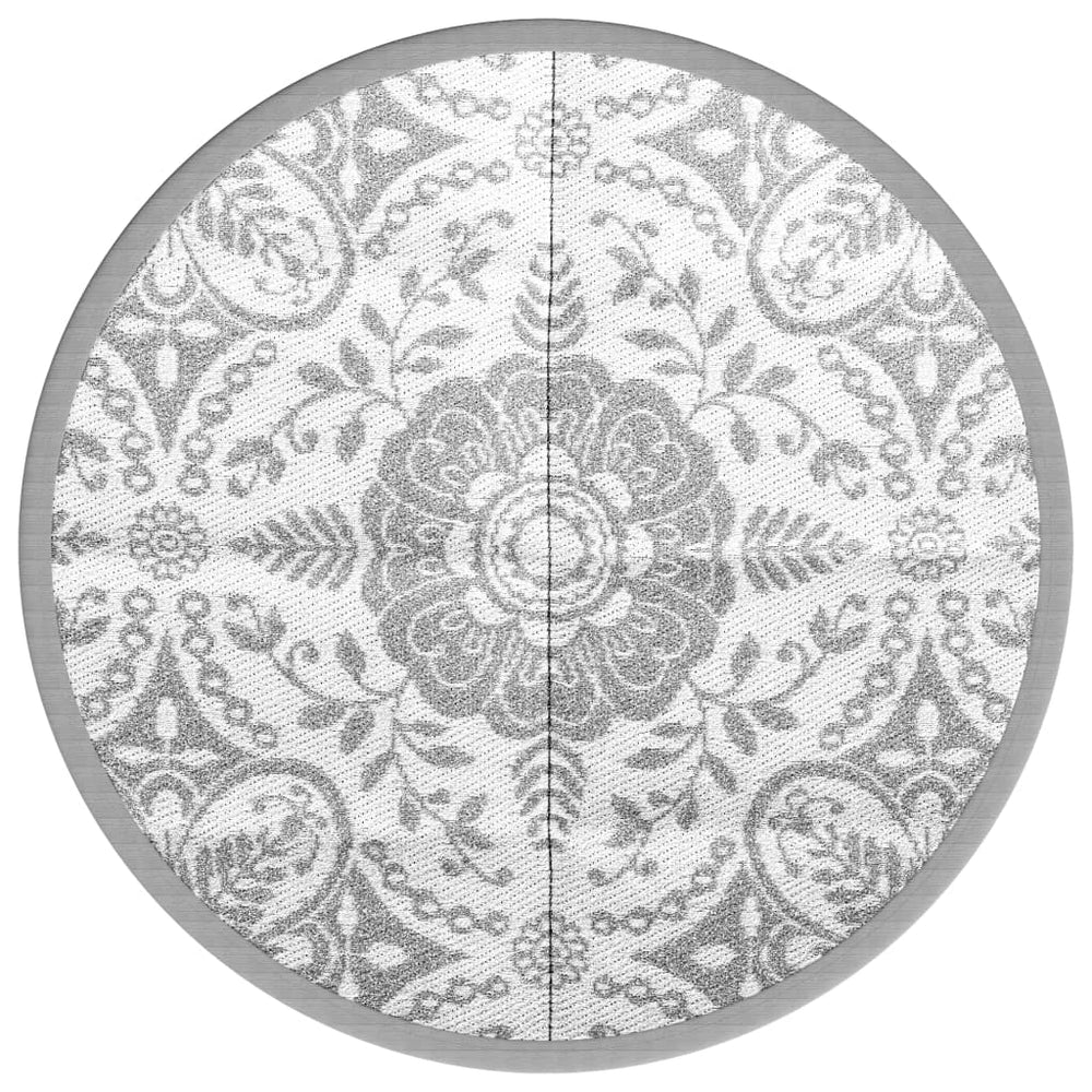 Hellgrauer Outdoor-Teppich Ø120cm