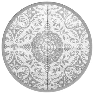 Hellgrauer Outdoor-Teppich Ø120cm