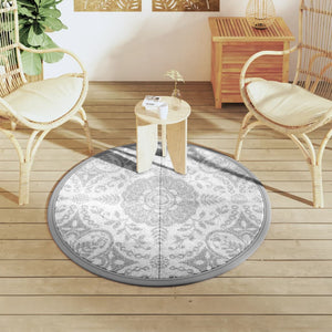 Hellgrauer Outdoor-Teppich Ø120cm
