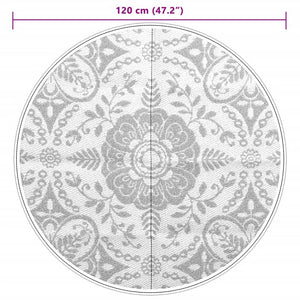 Hellgrauer Outdoor-Teppich Ø120cm
