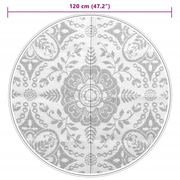 Hellgrauer Outdoor-Teppich Ø120cm