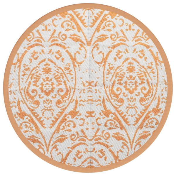 Outdoor-Teppich ARAKIL Orange/Weiß Ø200cm
