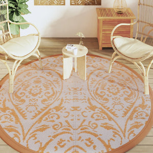 Outdoor-Teppich ARAKIL Orange/Weiß Ø200cm