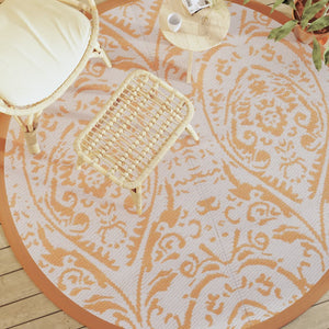 Outdoor-Teppich ARAKIL Orange/Weiß Ø200cm