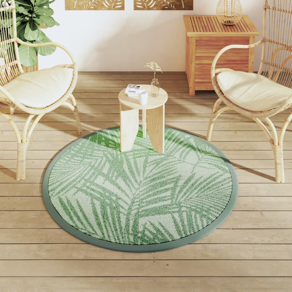 Grüner Outdoor-Teppich Ø120cm
