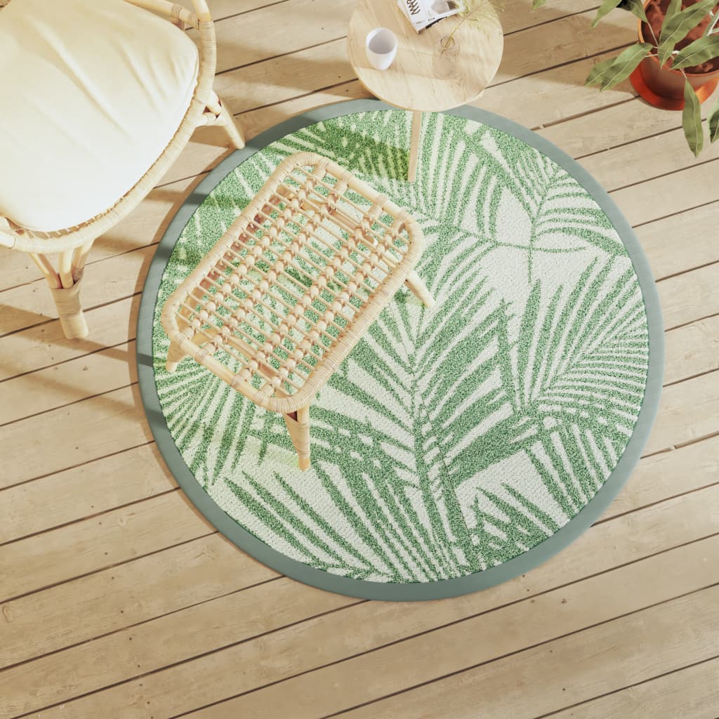 Grüner Outdoor-Teppich Ø120cm