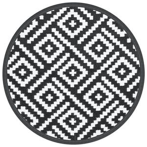 Outdoor Teppich ARAKIL Weiß/Schwarz Ø160cm