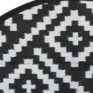 Outdoor Teppich ARAKIL Weiß/Schwarz Ø160cm