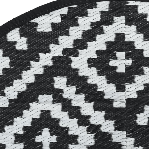 Outdoor Teppich ARAKIL Weiß/Schwarz Ø160cm