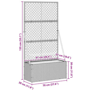 Garten Spalier Pflanzer Braun 105x30x170cm