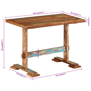 Esstisch Altholz Massiv 110 cm