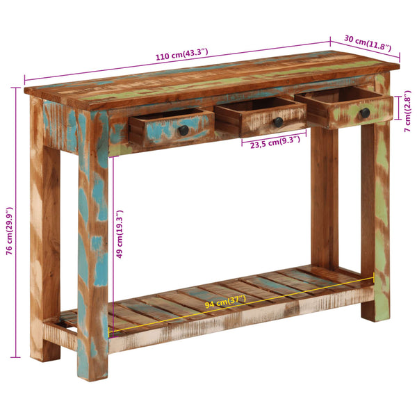 Konsolentisch Altholz Massiv 110 cm