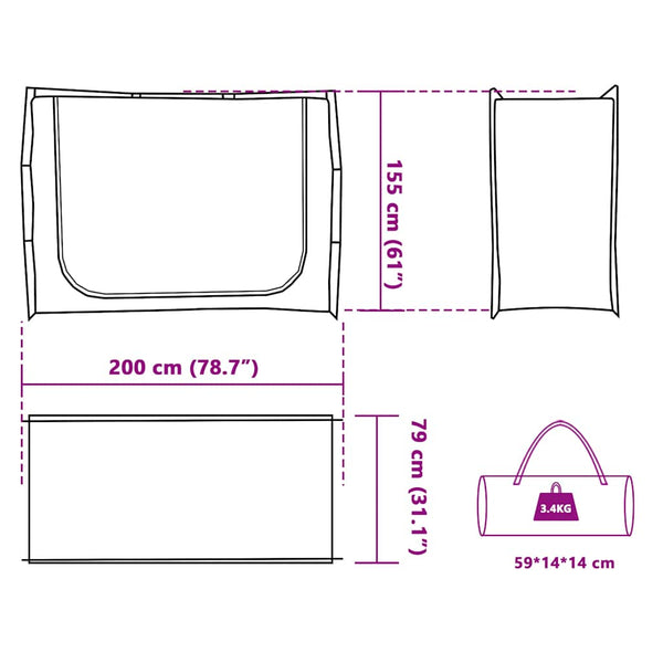 vidaXL Annexe Gris Imperméable