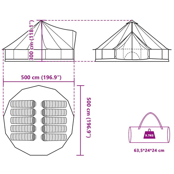 Wasserdichtes Tipi-Zelt für 10 Personen