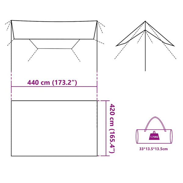 Wasserdichte Tarp Blau 420x440 cm