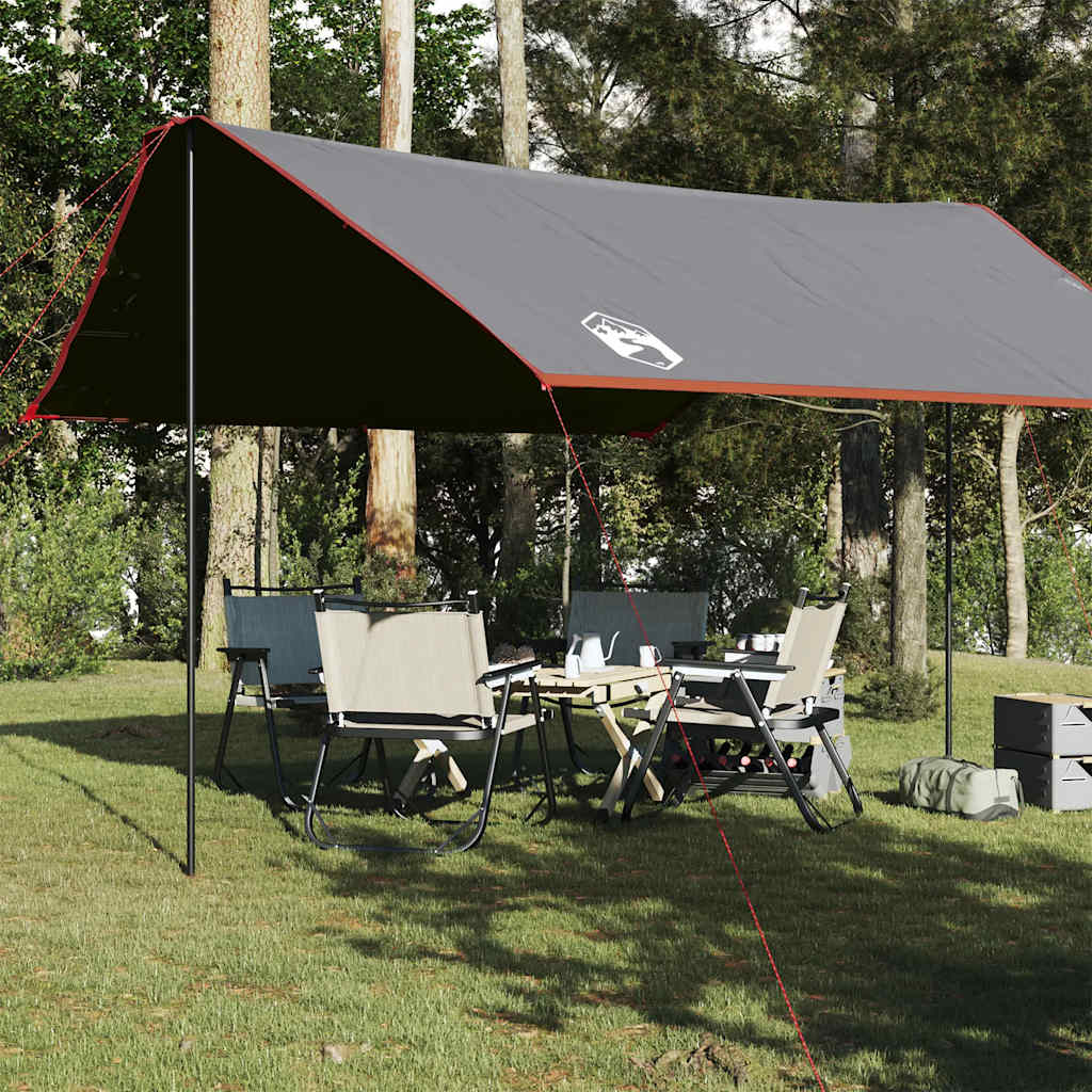 Wasserdichte Campingplane 430x380cm Grau/Orange