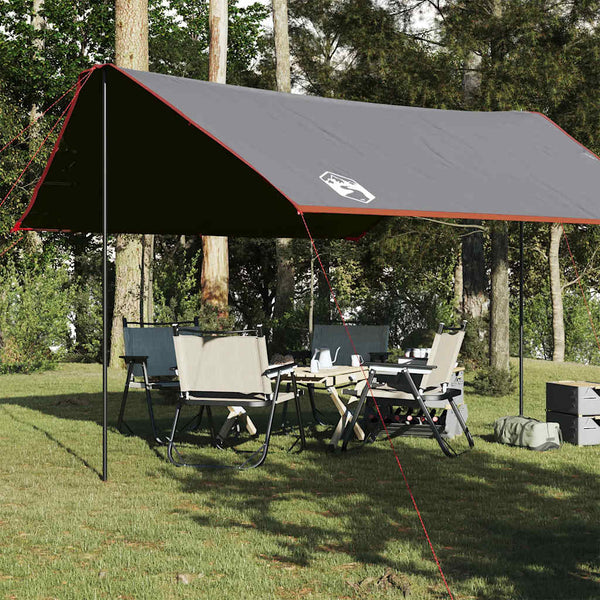 Wasserdichte Campingplane 430x380cm Grau/Orange