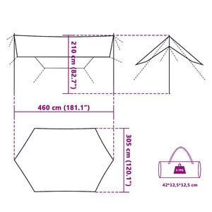 Wasserdichte Campingplane 460x305x210cm Grün
