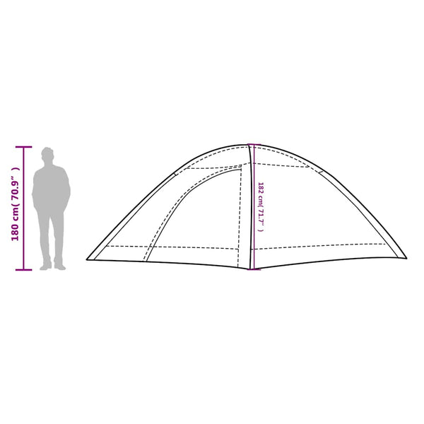 Wasserdichtes 8-Personen-Campingzelt - Grün