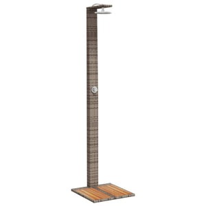 Gartendusche Grau Poly Rattan Akazienholz