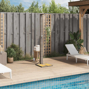 Gartendusche Grau Poly Rattan Akazienholz
