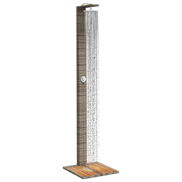 Gartendusche Grau Poly Rattan Akazienholz