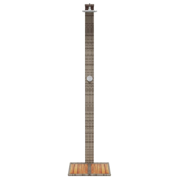 Gartendusche Grau Poly Rattan Akazienholz