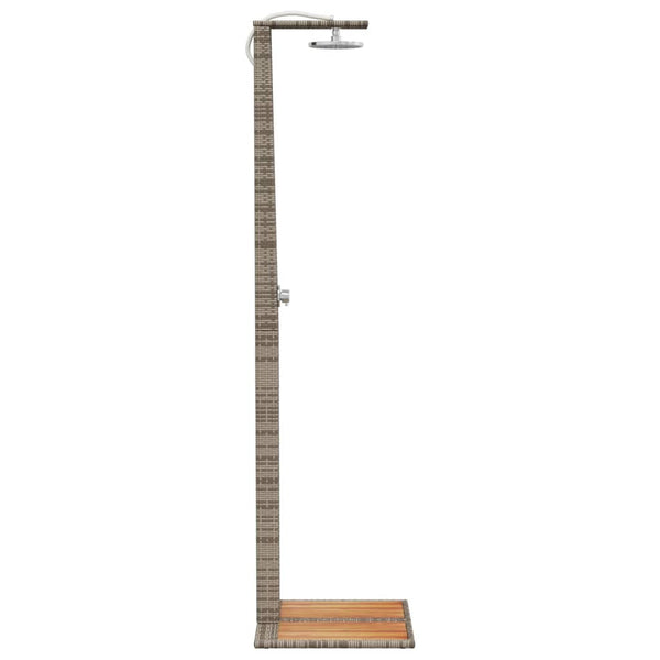 Gartendusche Grau Poly Rattan Akazienholz