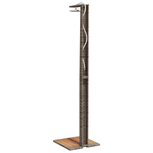 Gartendusche Grau Poly Rattan Akazienholz