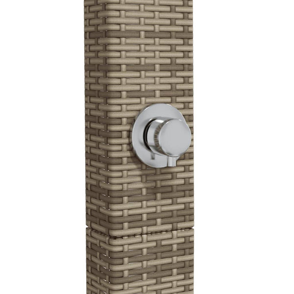 Gartendusche Grau Poly Rattan Akazienholz