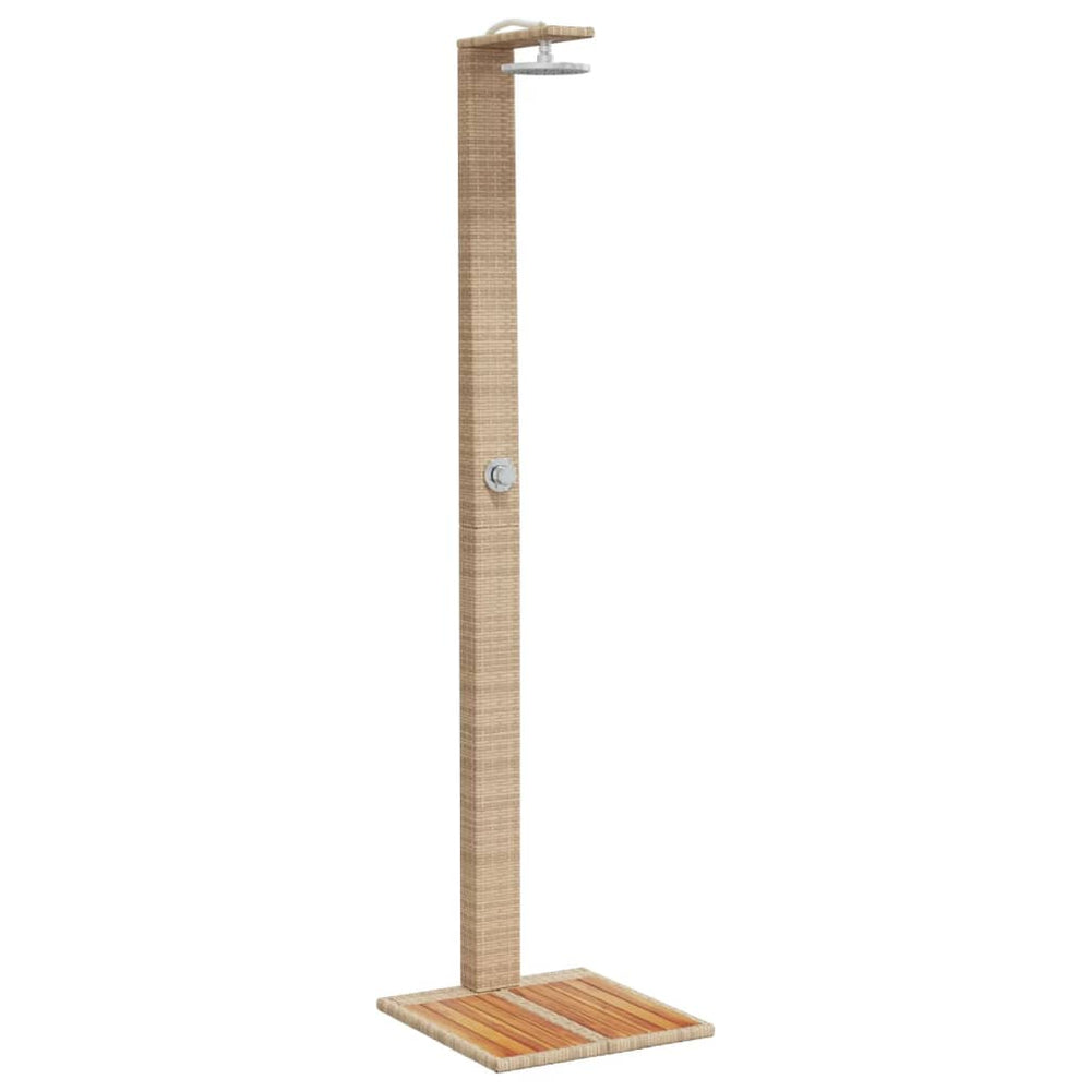 Gartendusche Beige Poly Rattan Akazienholz