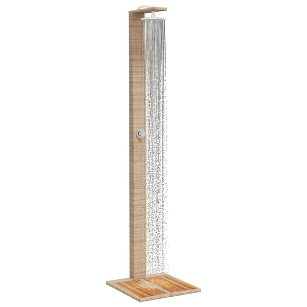 Gartendusche Beige Poly Rattan Akazienholz