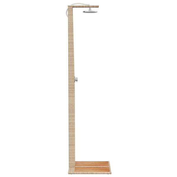 Gartendusche Beige Poly Rattan Akazienholz