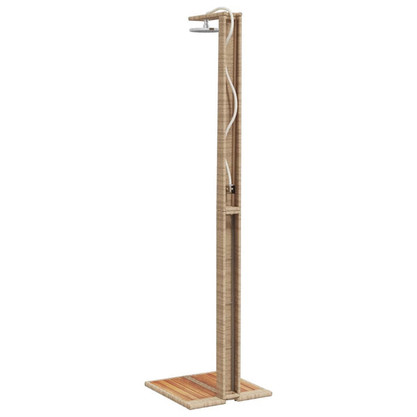 Gartendusche Beige Poly Rattan Akazienholz