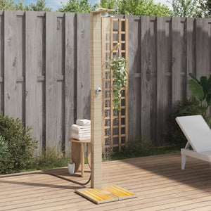 Gartendusche Beige Poly Rattan Akazienholz