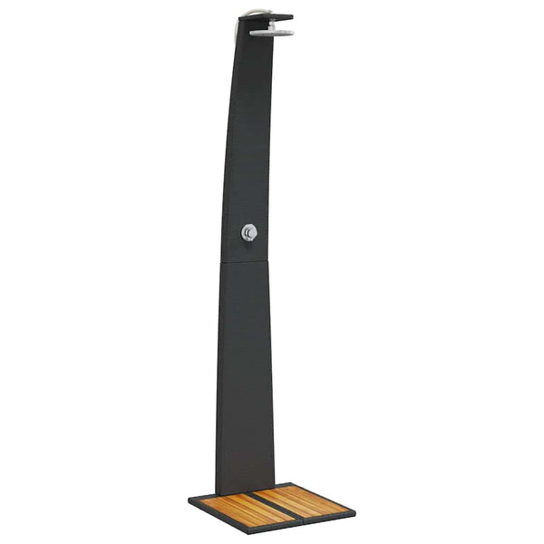 Gartendusche Schwarz Poly Rattan Akazienholz